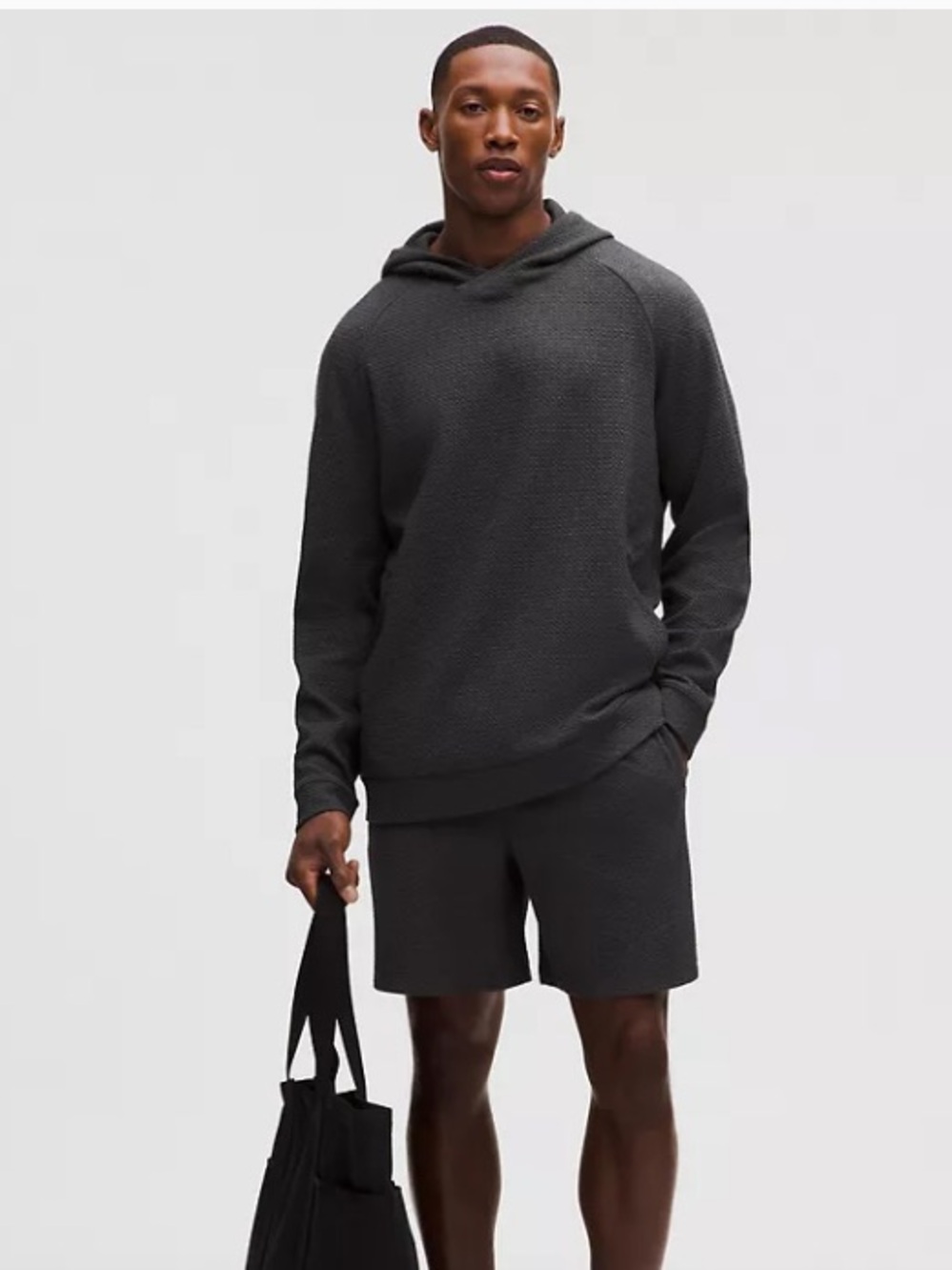 Lululemon Ease The Day Hoodie Mens size L Gray Pullover Travel Hoodie Zip Pocket